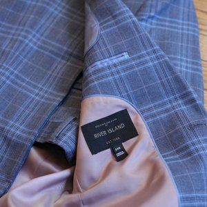 ASOS Prince of Wales Pale Blue Check Suit